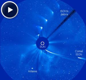 Comet ISON and solar close shave 1 Dec 2013